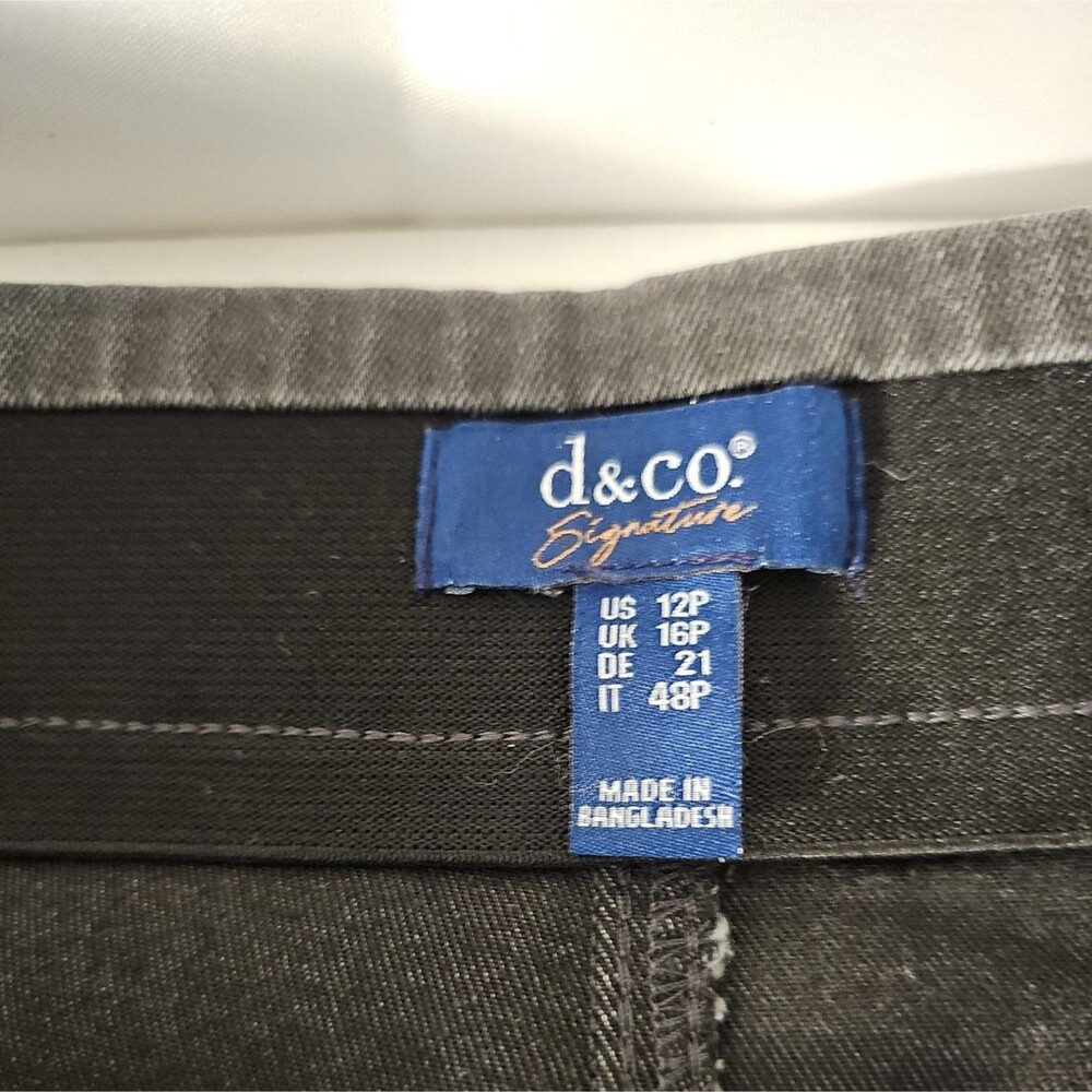 New D&Co Jeans Womens Light Black Back Pockets Only Pull Up Size 12P